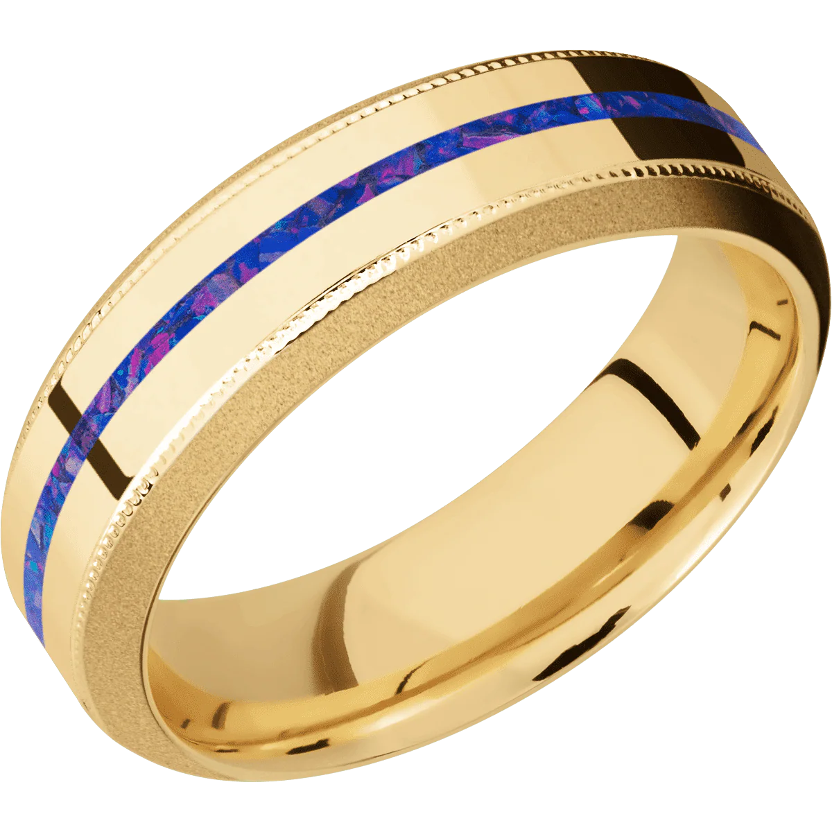 10K Yellow Gold + Polish , Sand Finish - Image 2
