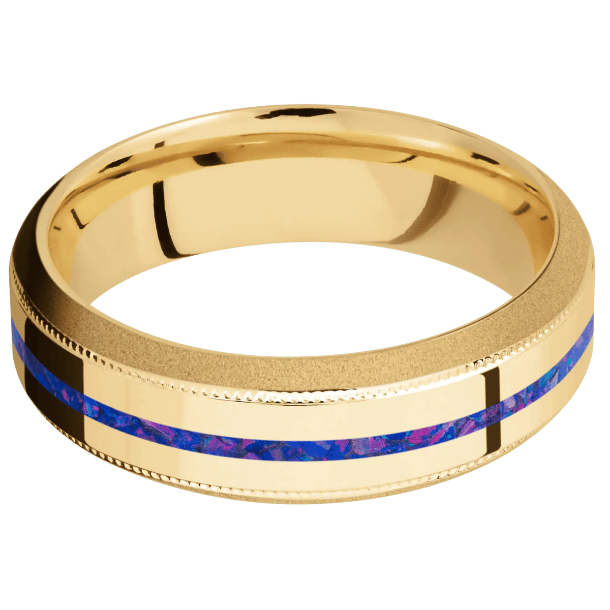 10K Yellow Gold + Polish , Sand Finish - Image 3