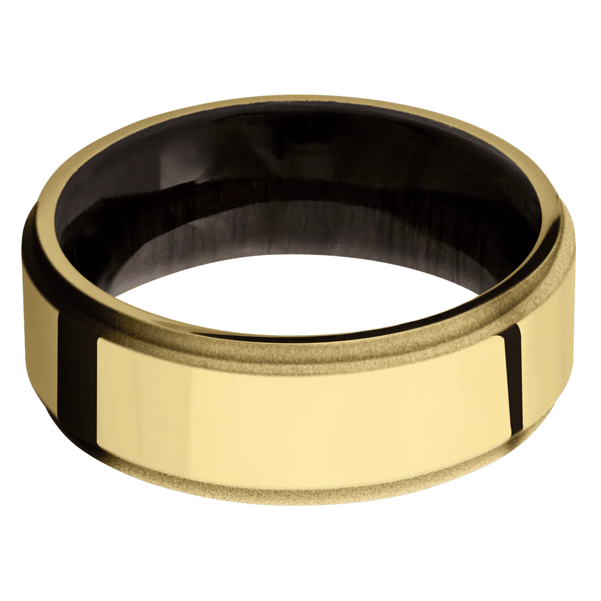 10K Yellow Gold + Polish , Sand Finish + Ebony - Image 3