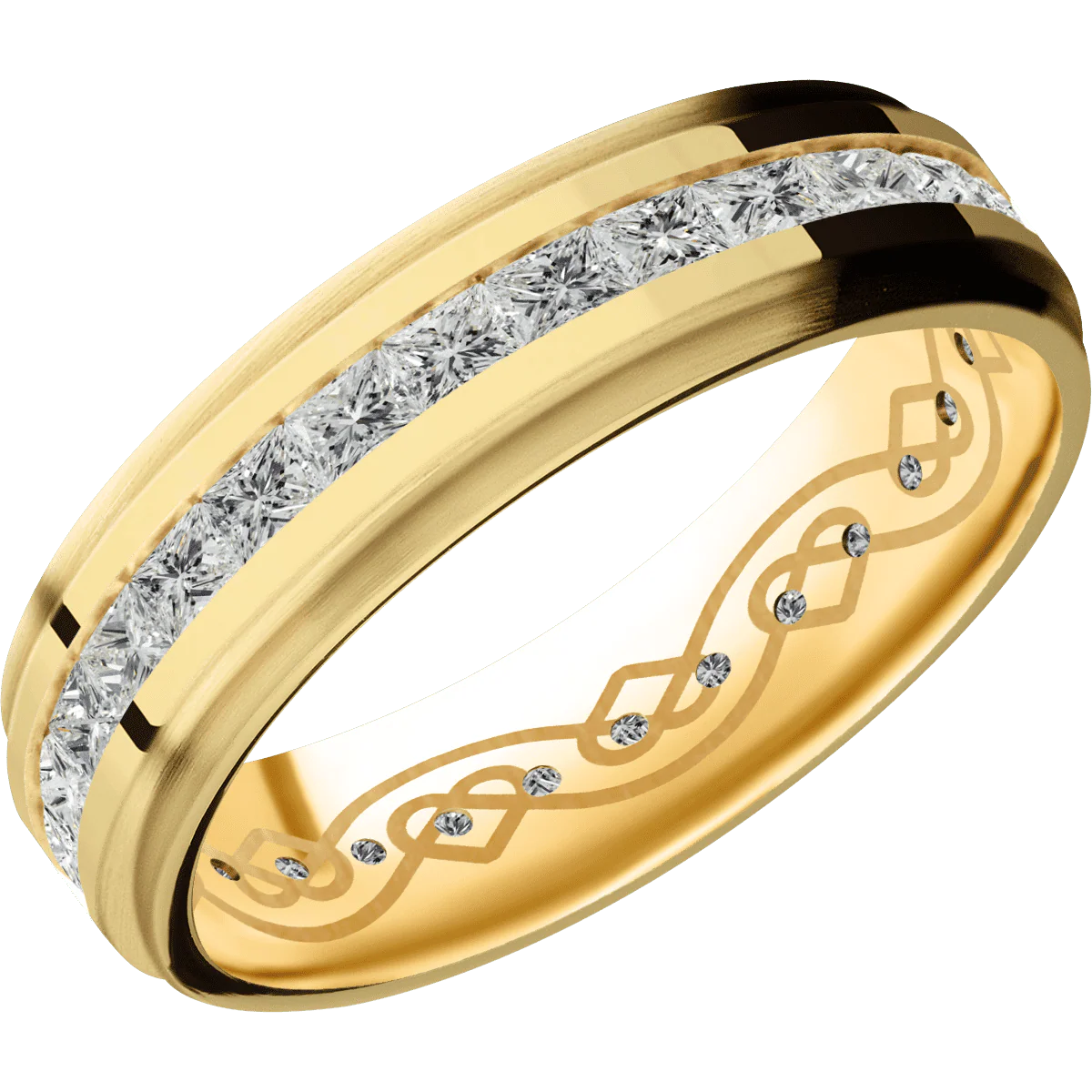 10K Yellow Gold + Polish , Satin Finish - Image 2