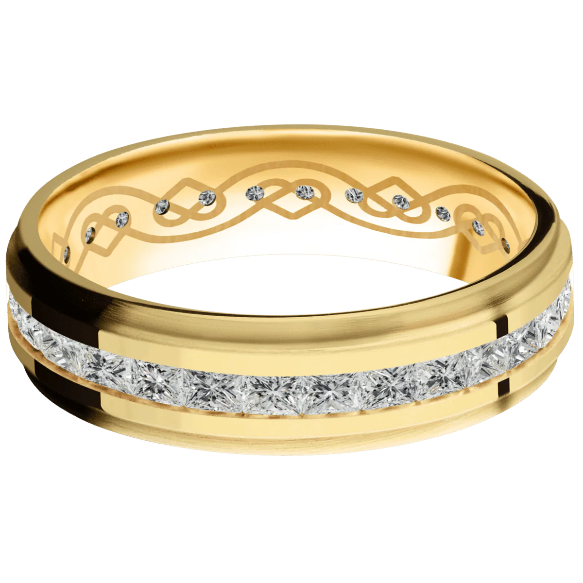 10K Yellow Gold + Polish , Satin Finish - Image 3