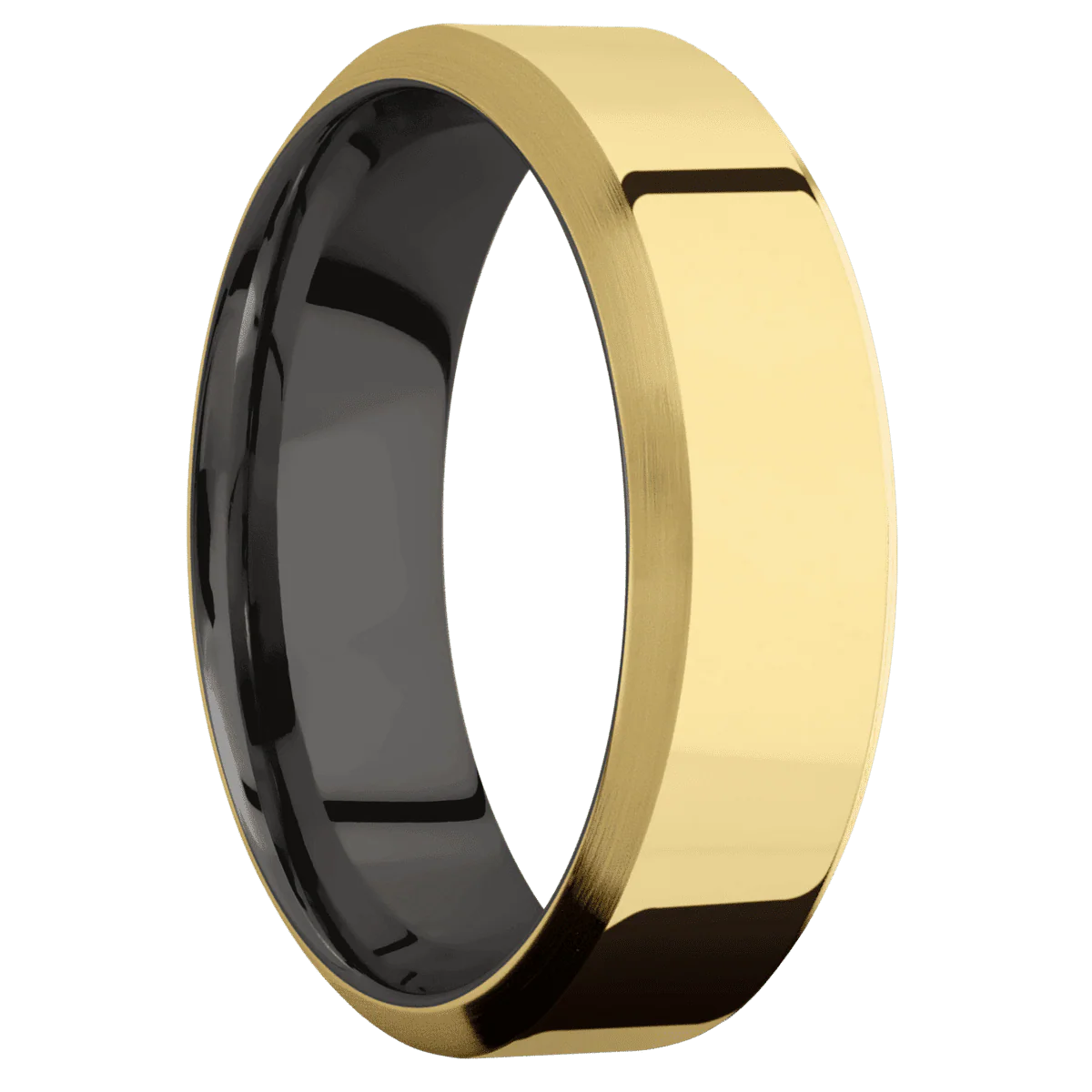 10K Yellow Gold + Polish , Satin Finish + Tantalum Noir