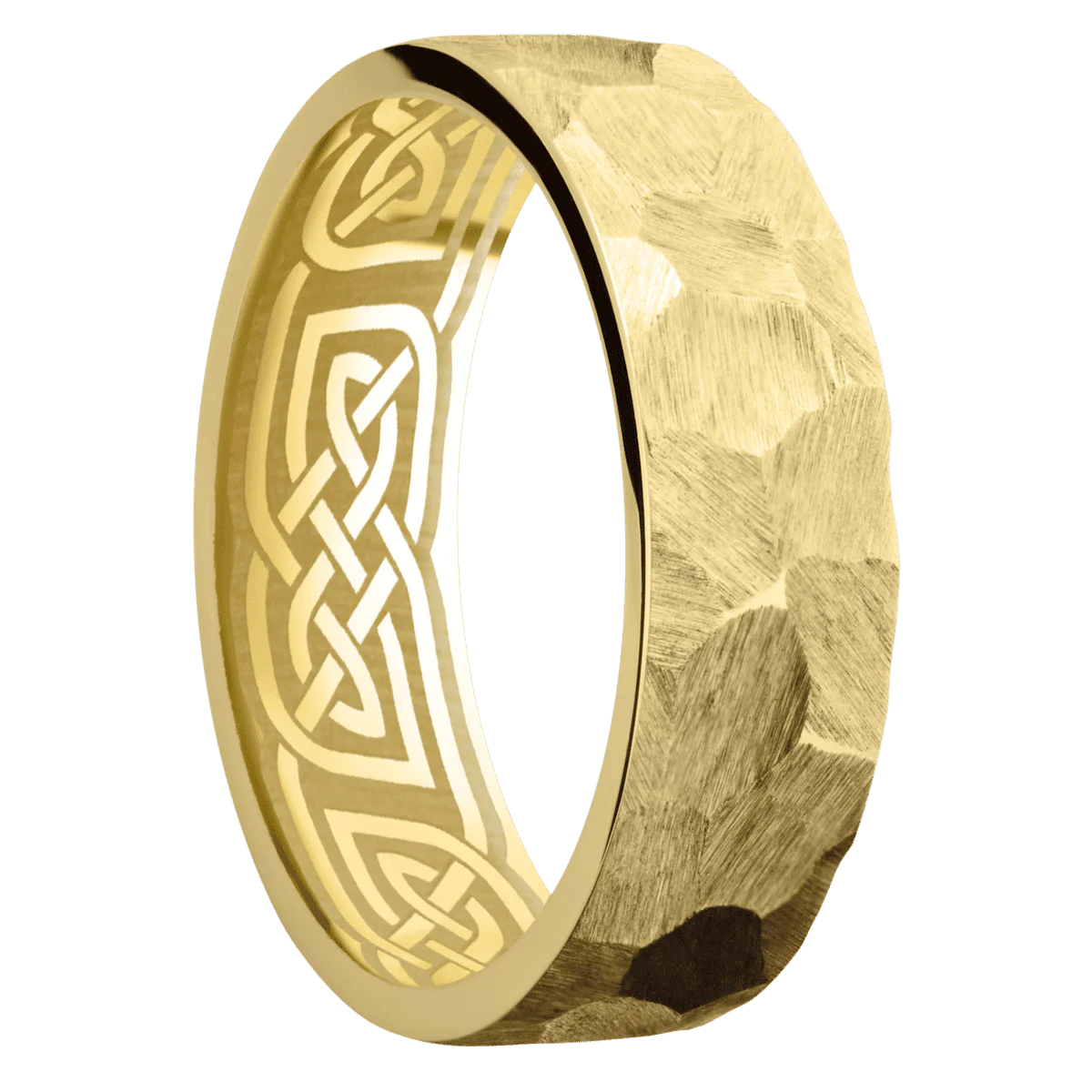 10K Yellow Gold + Rock Finish