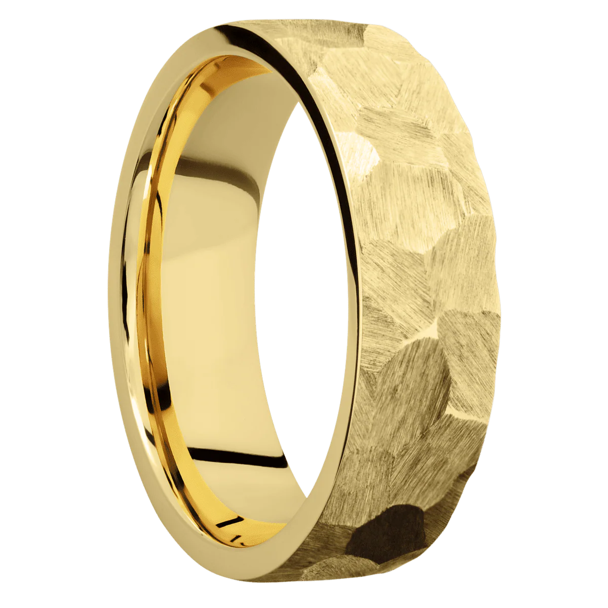 10K Yellow Gold + Rock Finish