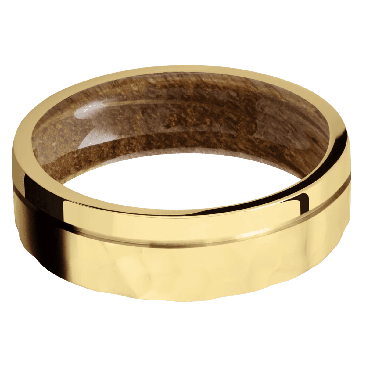 10K Yellow Gold + Rockpolish , Polish Finish + Whiskey Barrel - Image 3
