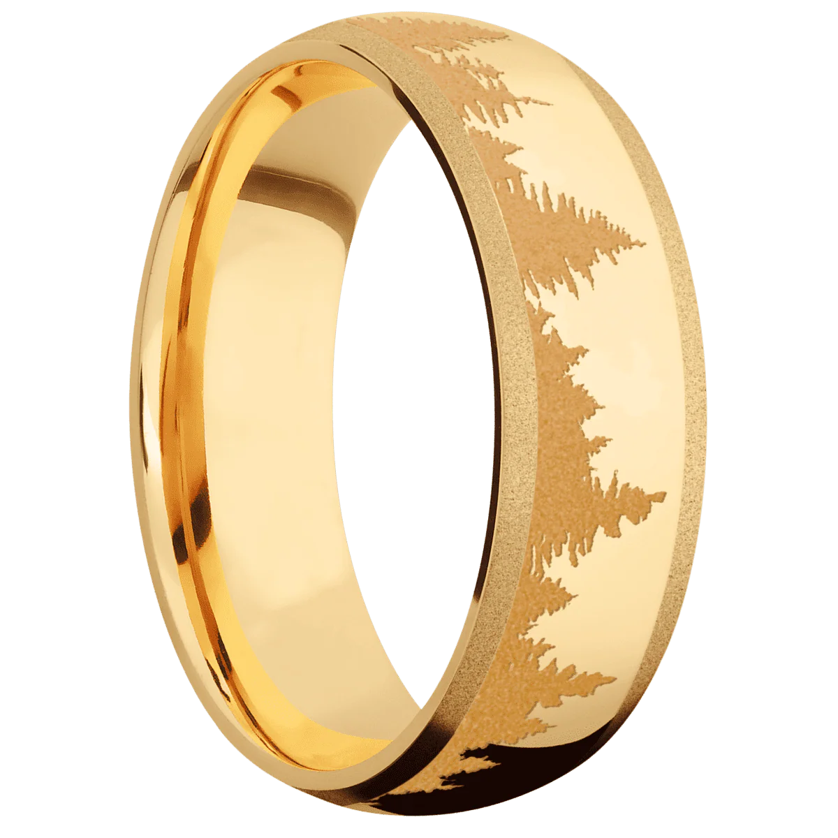 10K Yellow Gold + Sand Finish