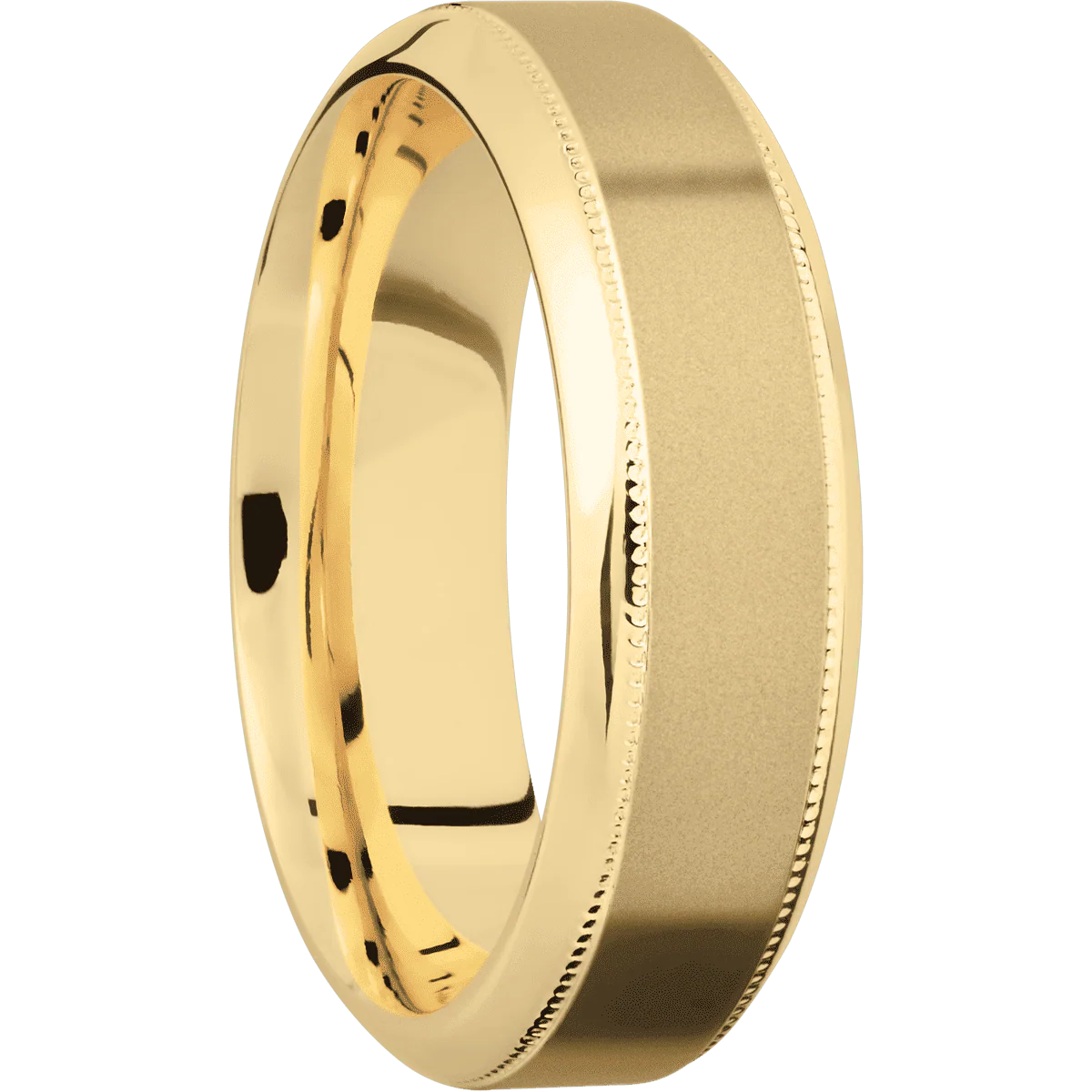 10K Yellow Gold + Sand , Polish Finish