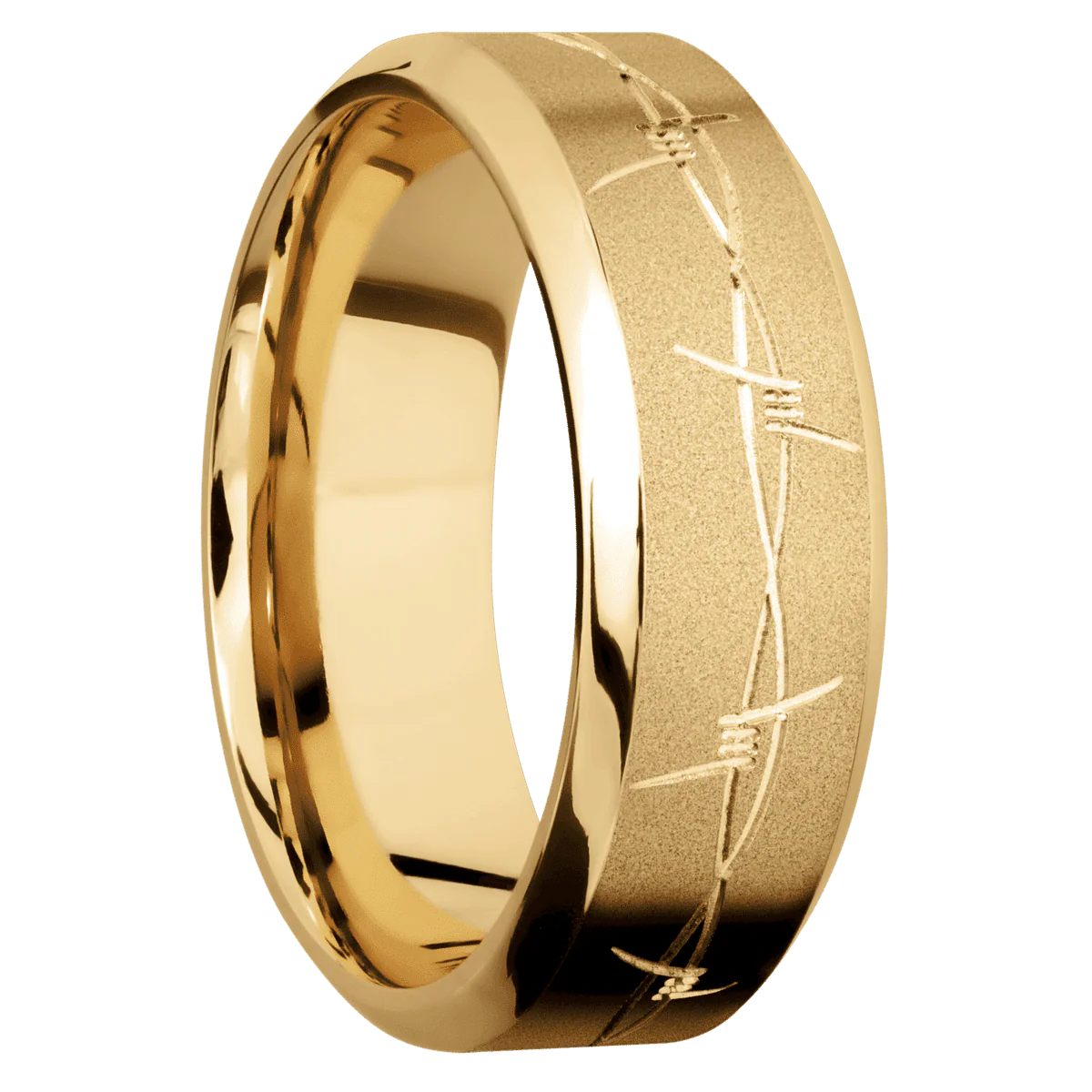 10K Yellow Gold + Sand , Polish Finish