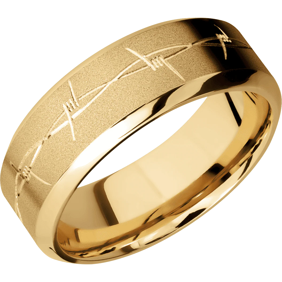 10K Yellow Gold + Sand , Polish Finish - Image 2