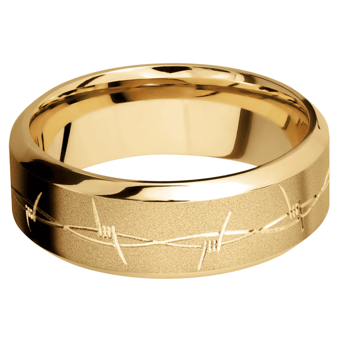 10K Yellow Gold + Sand , Polish Finish - Image 3