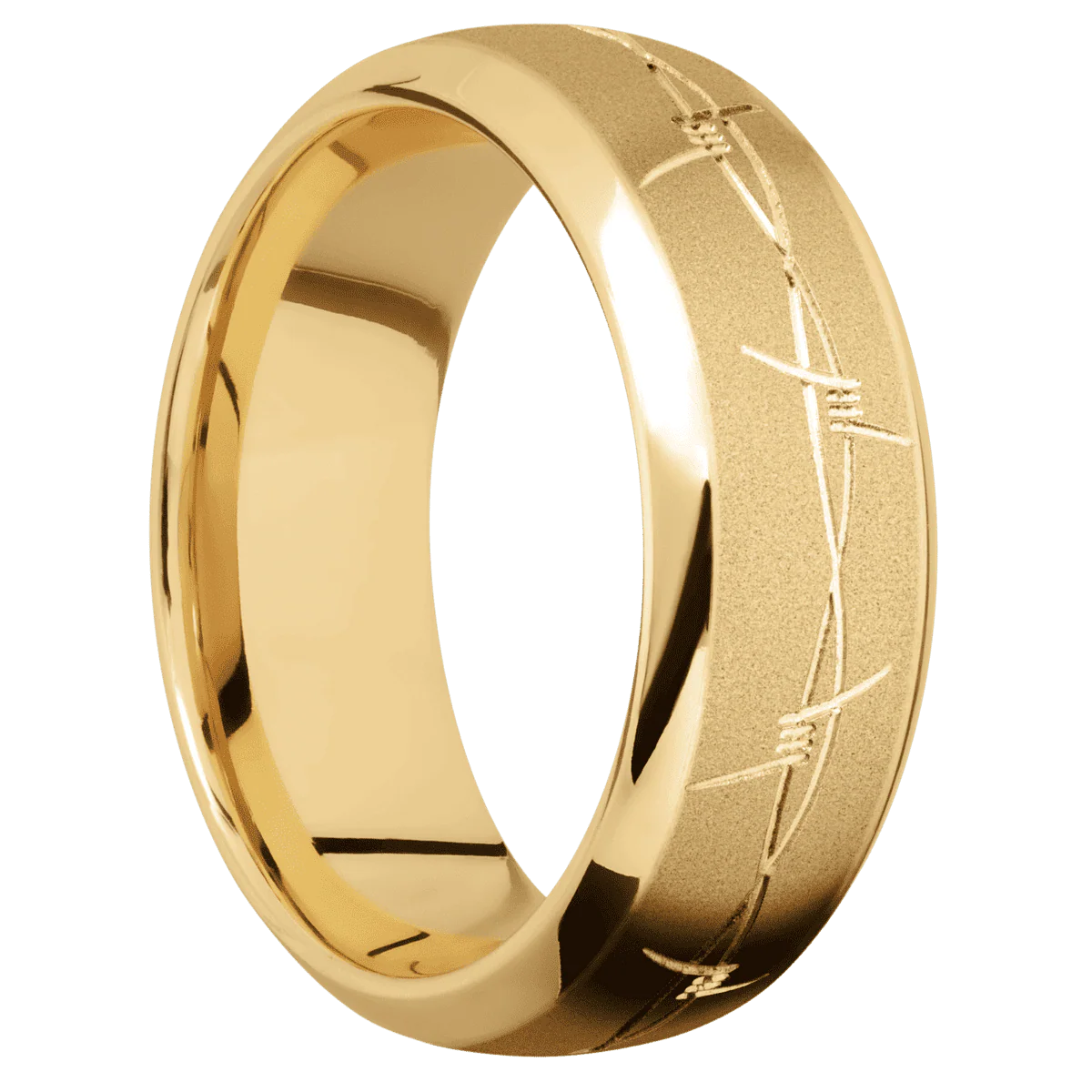 10K Yellow Gold + Sand , Polish Finish