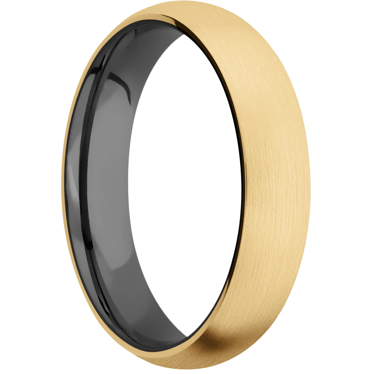 10K Yellow Gold + Satin Finish + Zirconium