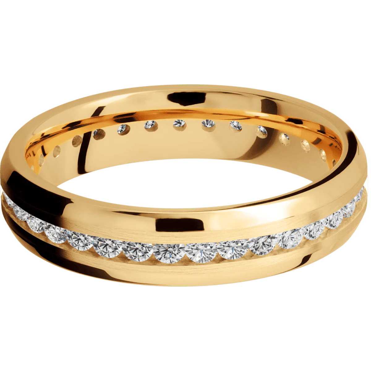 10K Yellow Gold + Satin , Polish Finish - Image 3