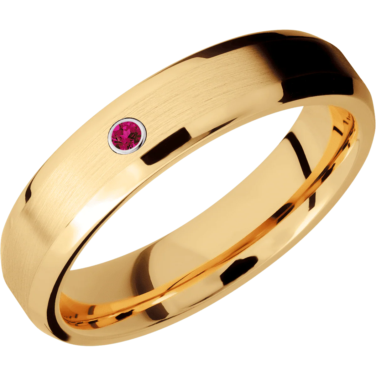 10K Yellow Gold + Satin , Polish Finish - Image 2