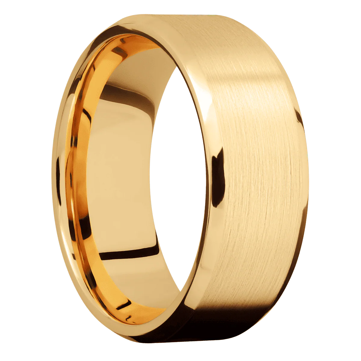 10K Yellow Gold + Satin , Polish Finish