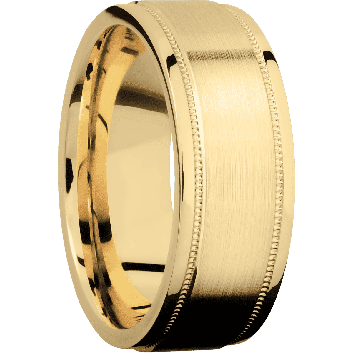 10K Yellow Gold + Satin , Polish Finish