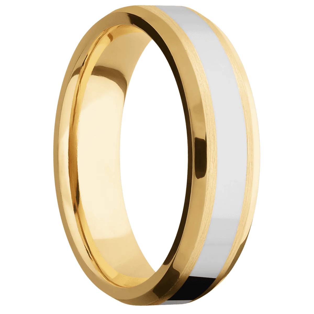 10K Yellow Gold + Satin , Polish Finish