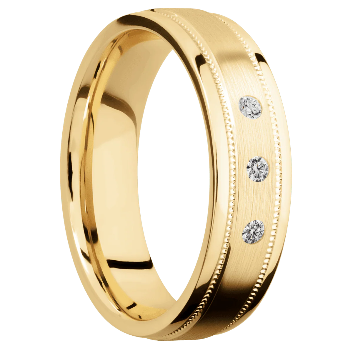 10K Yellow Gold + Satin , Polish Finish