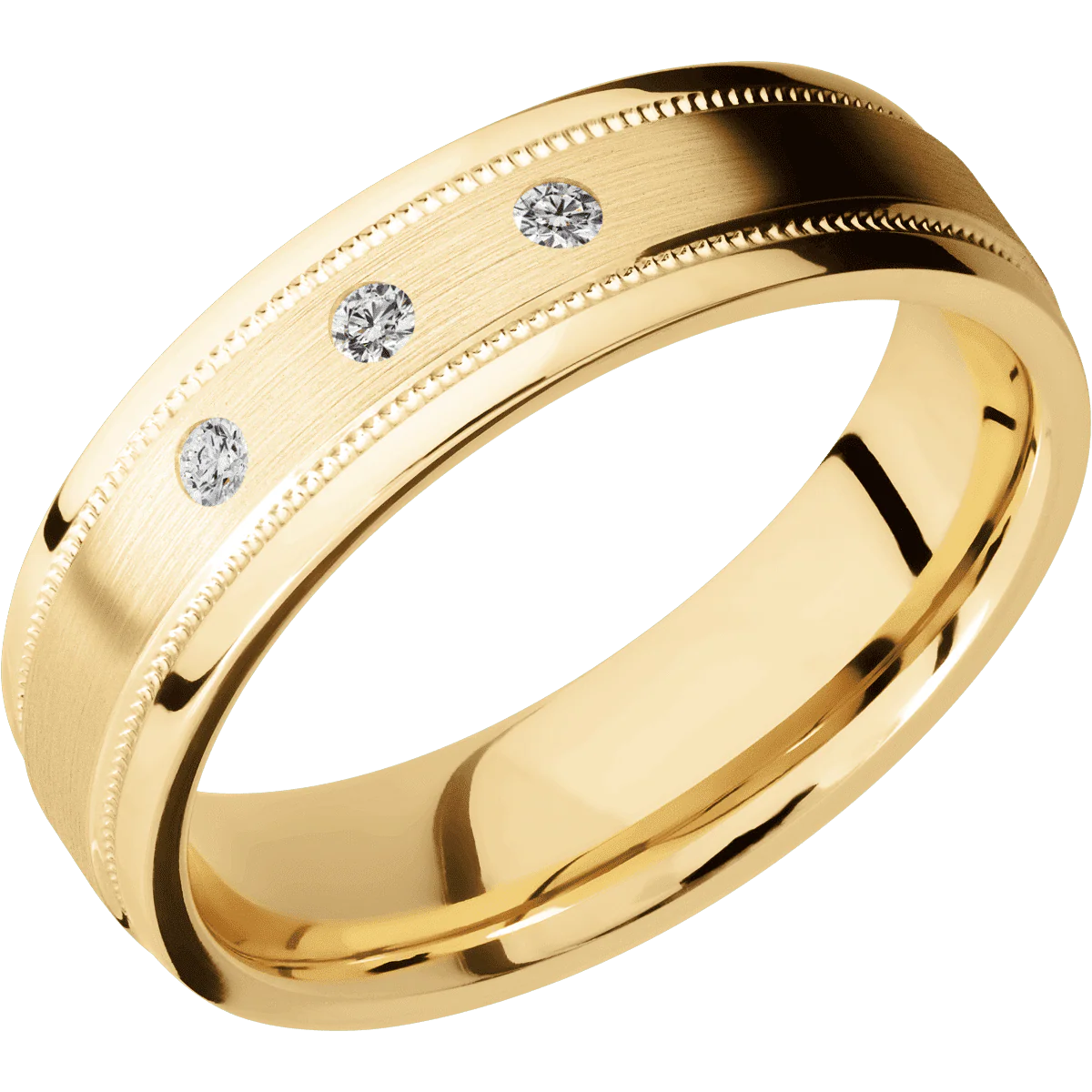 10K Yellow Gold + Satin , Polish Finish - Image 2