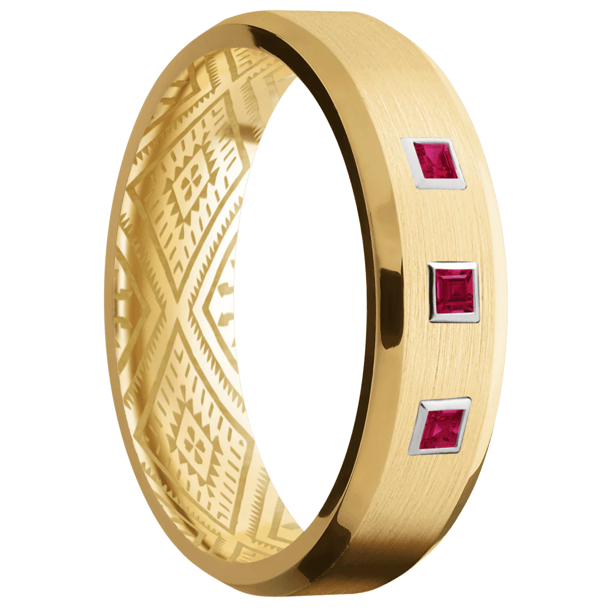 10K Yellow Gold + Satin , Polish Finish