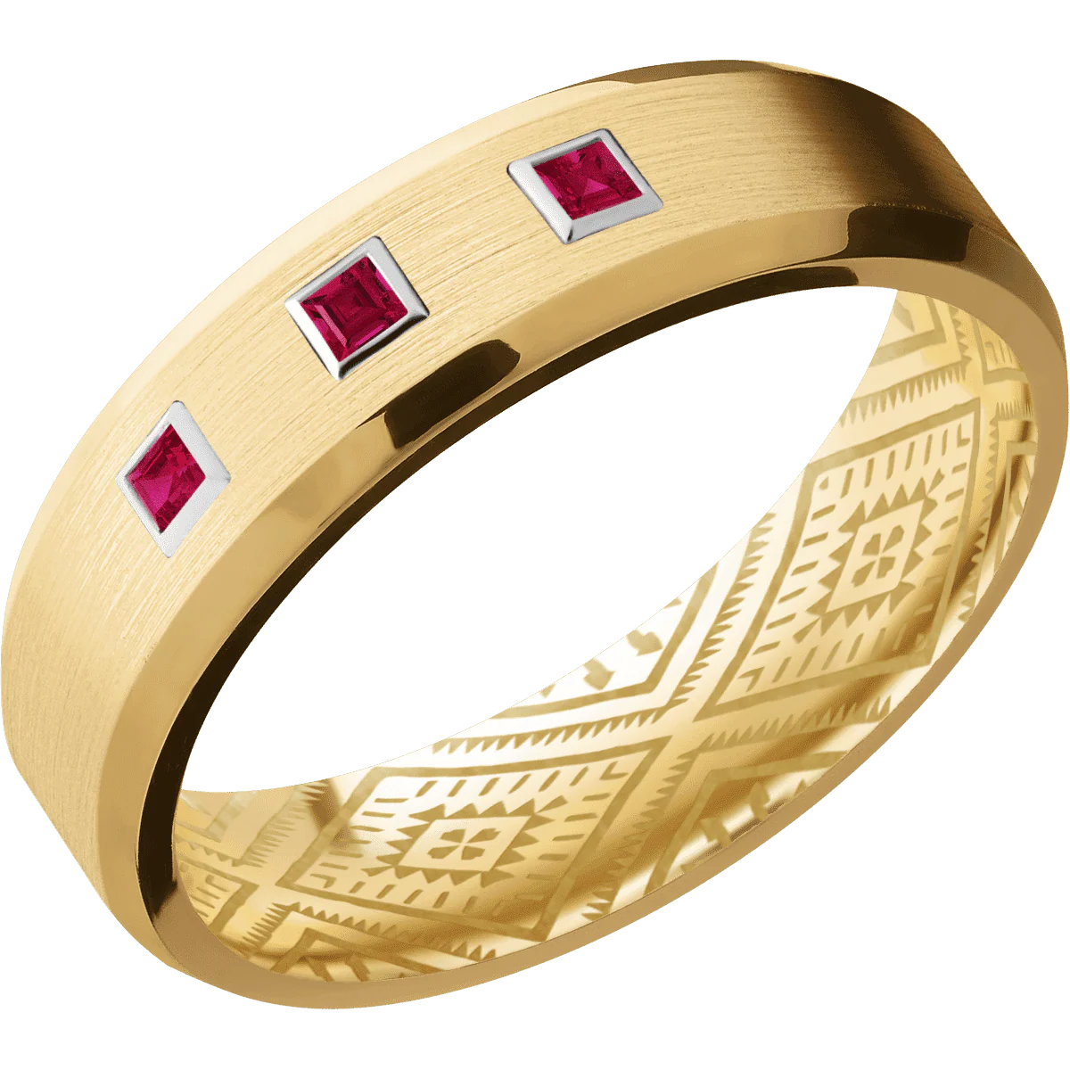 10K Yellow Gold + Satin , Polish Finish - Image 2