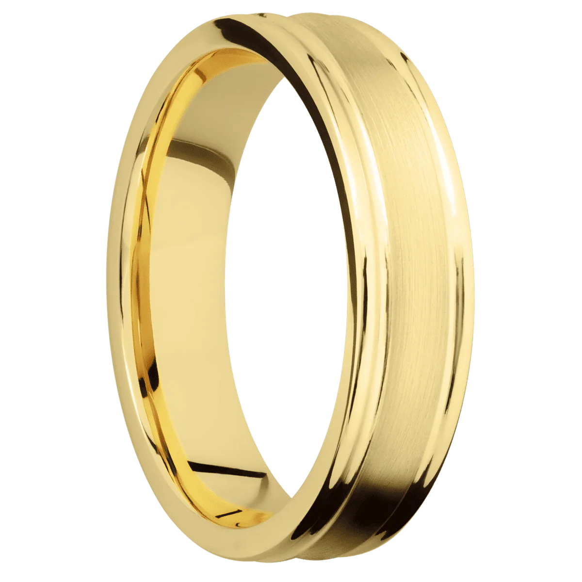 10K Yellow Gold + Satin , Polish Finish