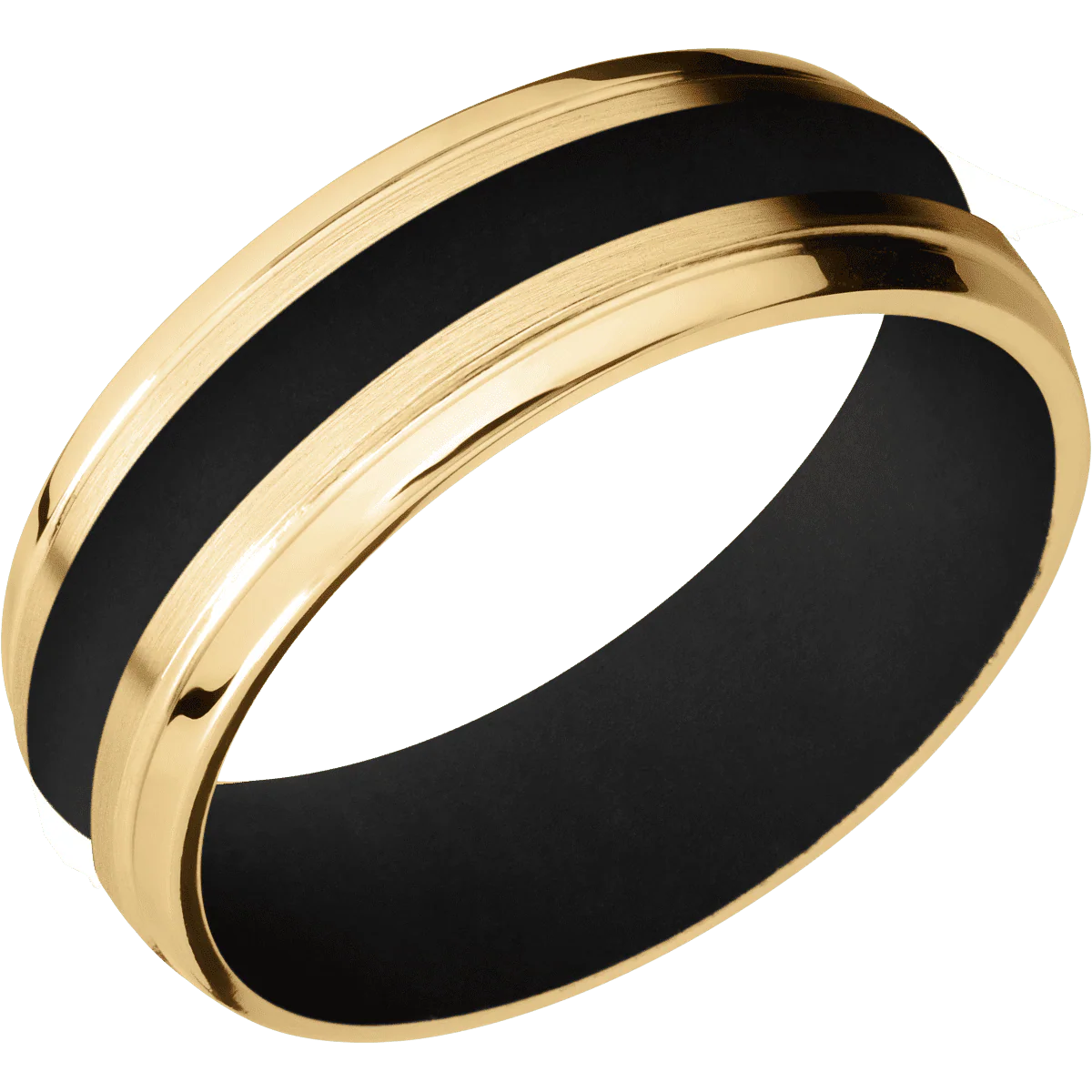 10K Yellow Gold + Satin , Polish Finish + Black - Image 2