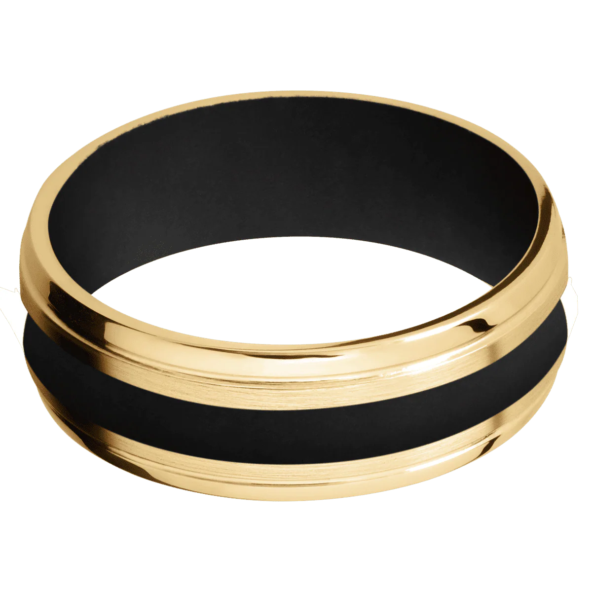 10K Yellow Gold + Satin , Polish Finish + Black - Image 3