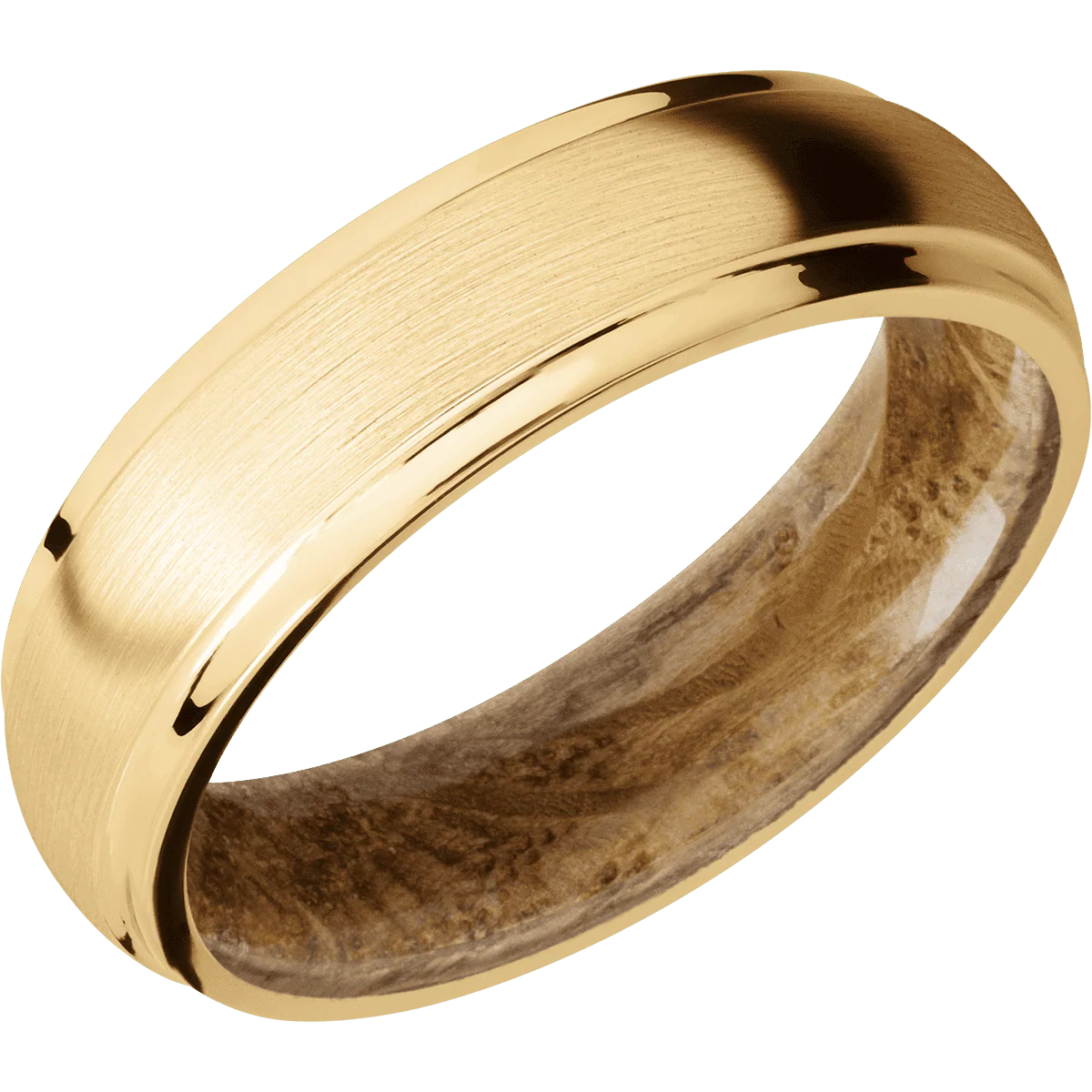 10K Yellow Gold + Satin , Polish Finish + Whiskey Barrel - Image 2