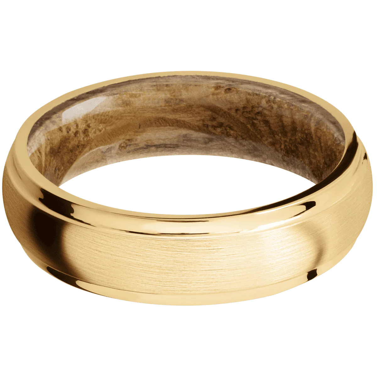 10K Yellow Gold + Satin , Polish Finish + Whiskey Barrel - Image 3