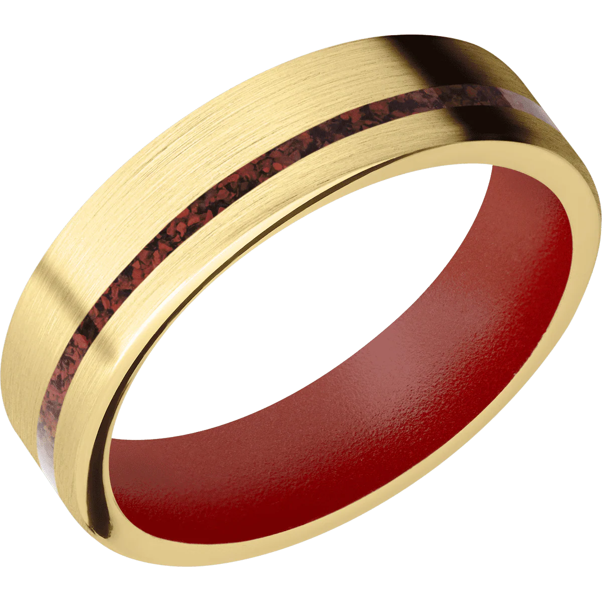 10K Yellow Gold + Satin , Satin Finish + Habanero Red - Image 2