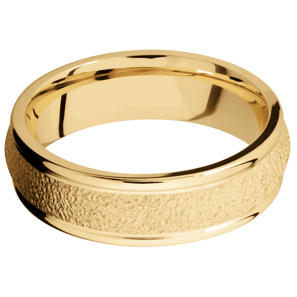 10K Yellow Gold + Stipple , Polish Finish - Image 3