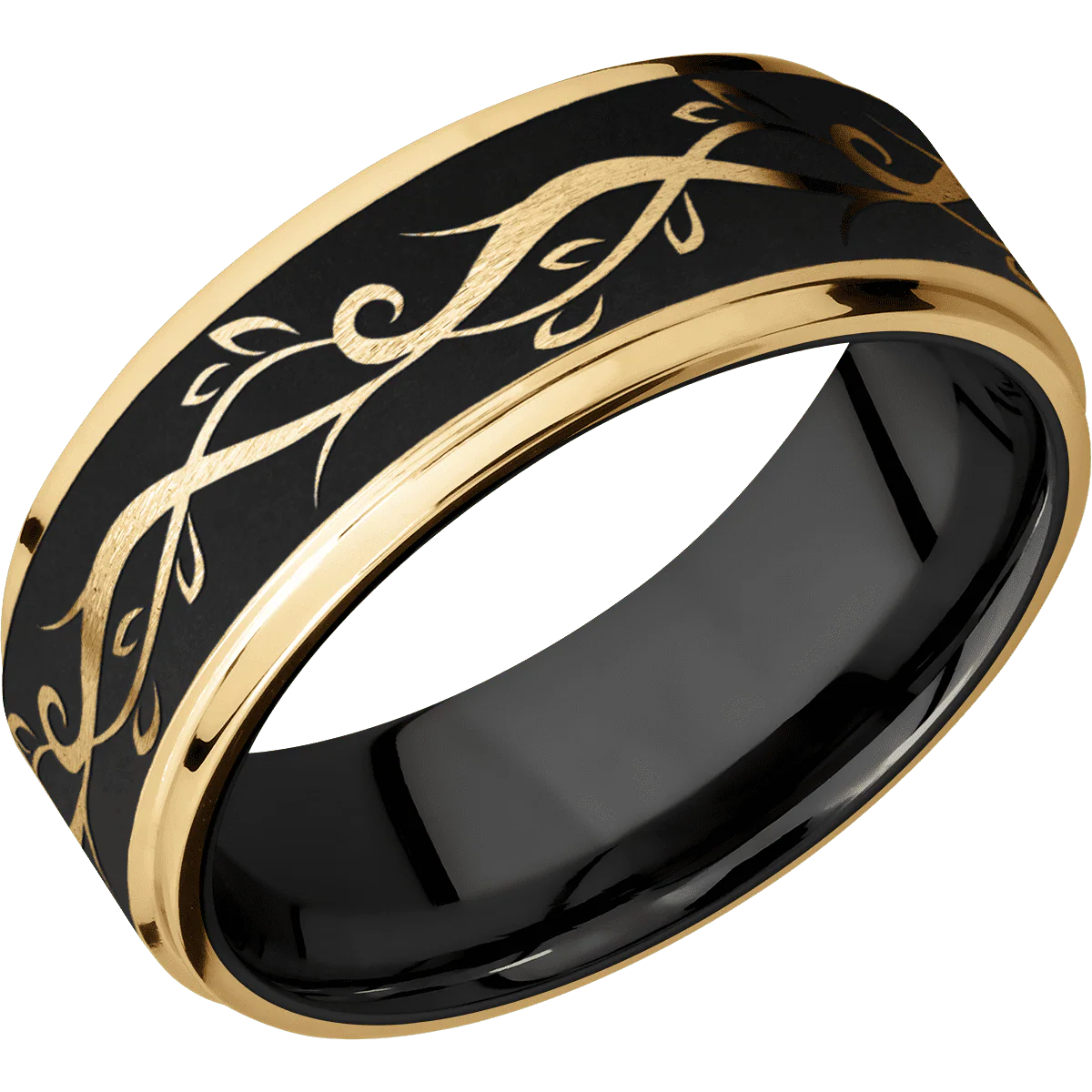 10K Yellow Gold + Stone , Polish Finish + Zirconium - Image 2