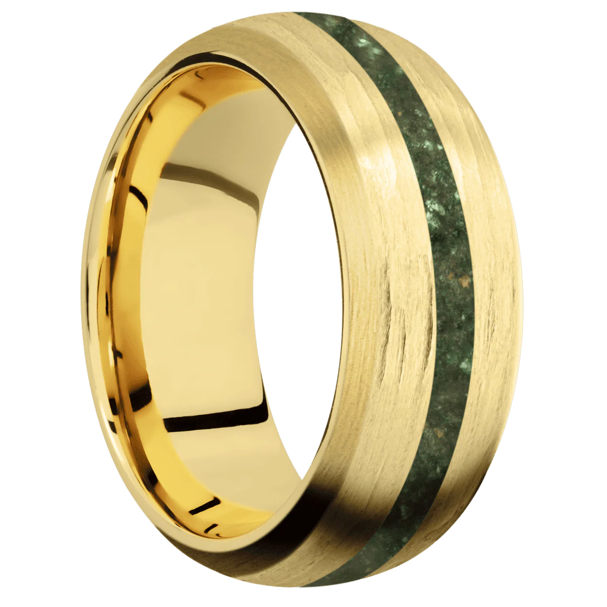 10K Yellow Gold + Treebarkh , Satin Finish