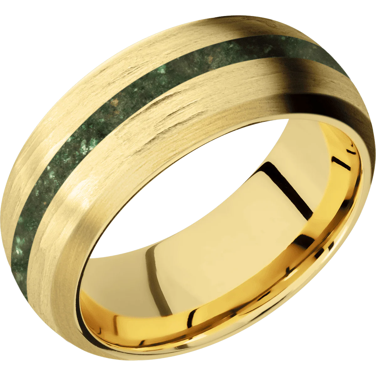10K Yellow Gold + Treebarkh , Satin Finish - Image 2