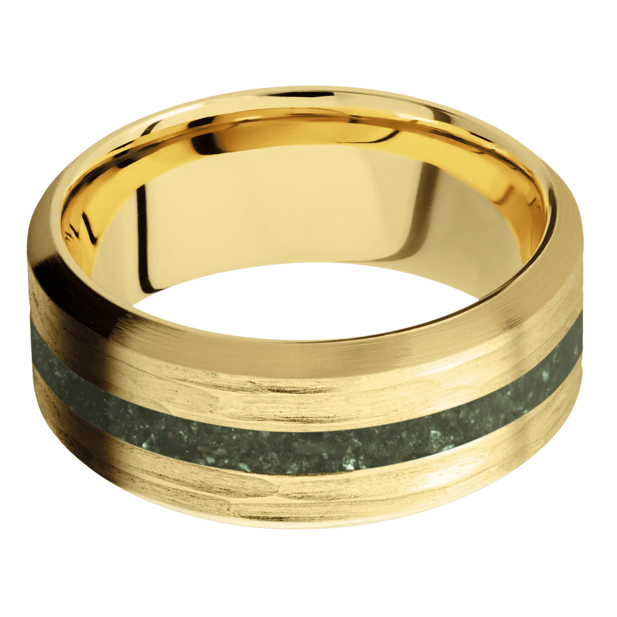 10K Yellow Gold + Treebarkh , Satin Finish - Image 3