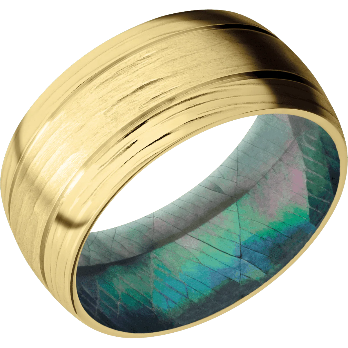 10K Yellow Gold + Treebarkh , Treebark3 Finish + Black Mother of Pearl - Image 2