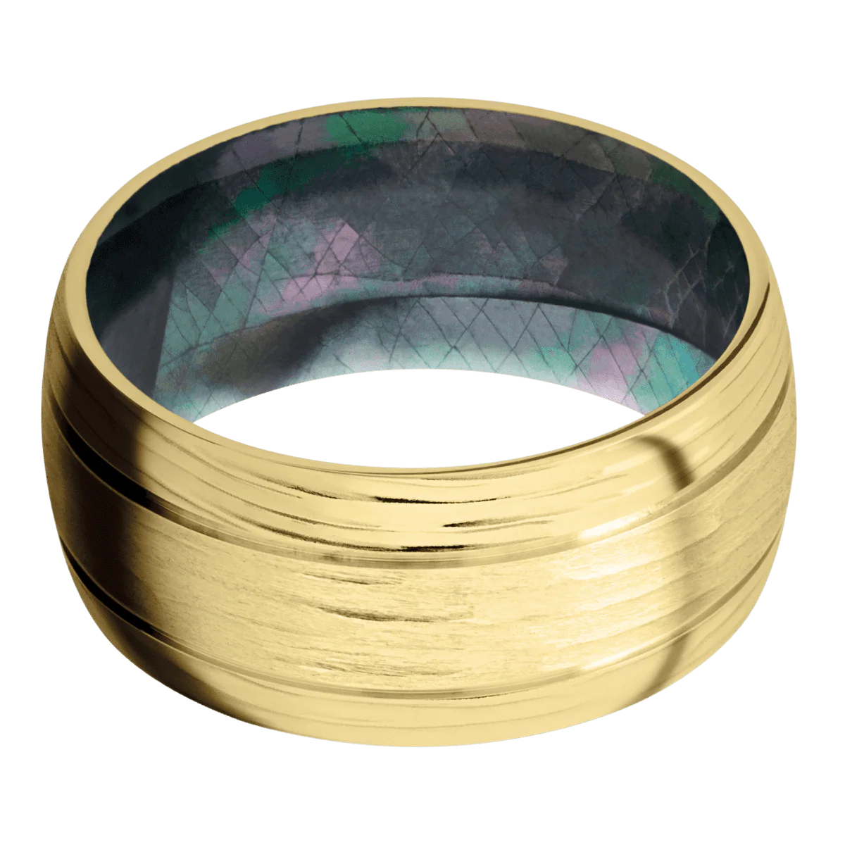 10K Yellow Gold + Treebarkh , Treebark3 Finish + Black Mother of Pearl - Image 3