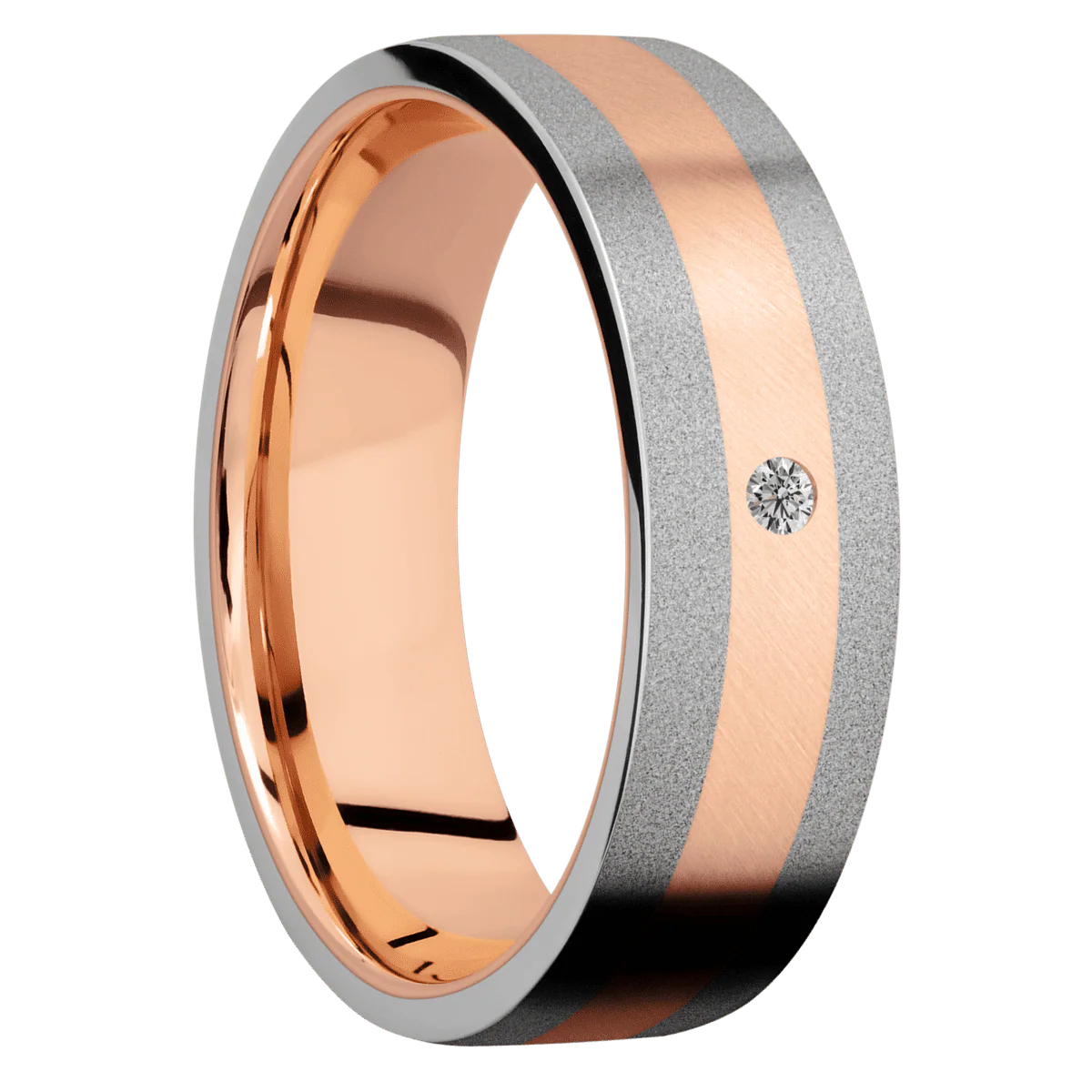 14K Rose Gold + Anglesatin Finish