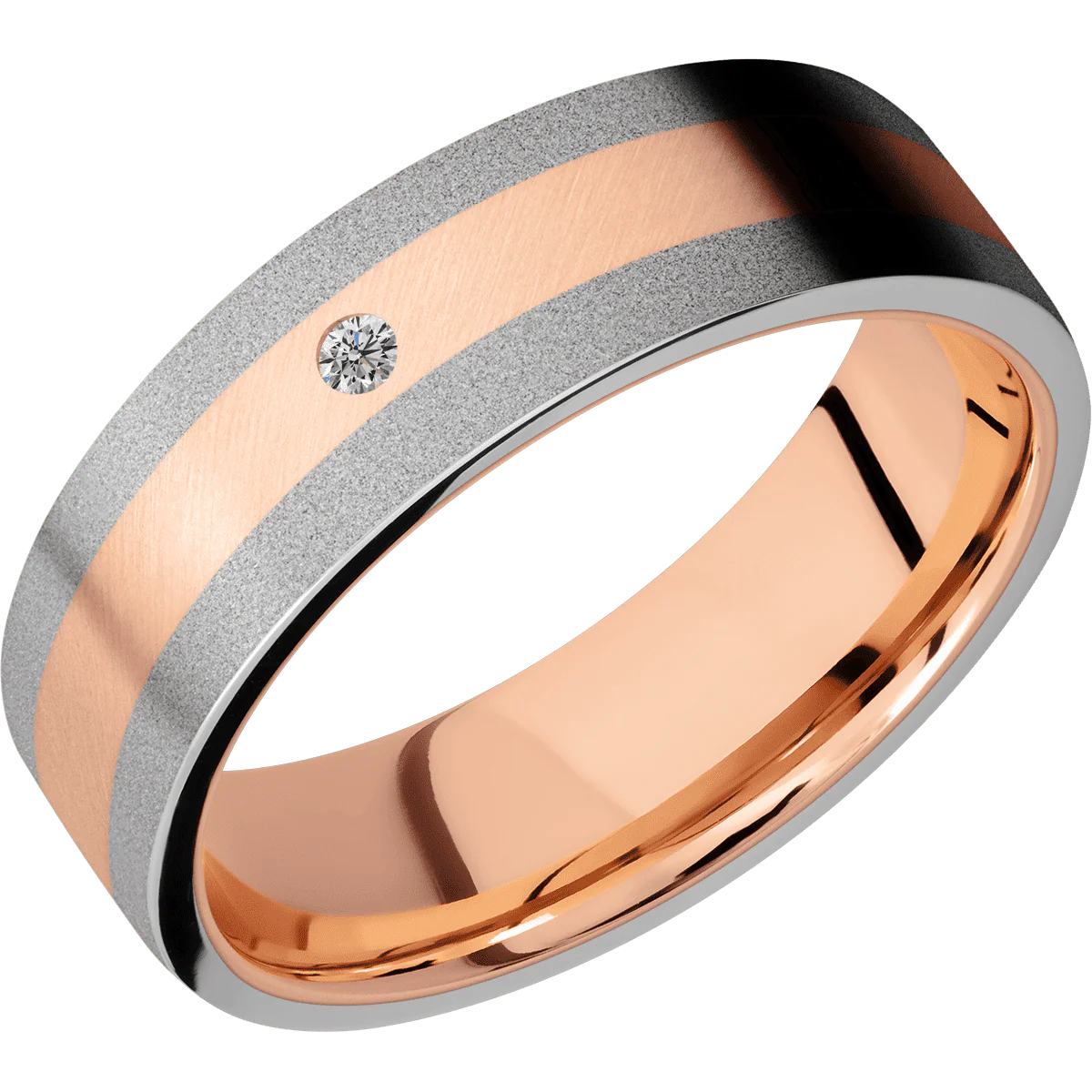 14K Rose Gold + Anglesatin Finish - Image 2