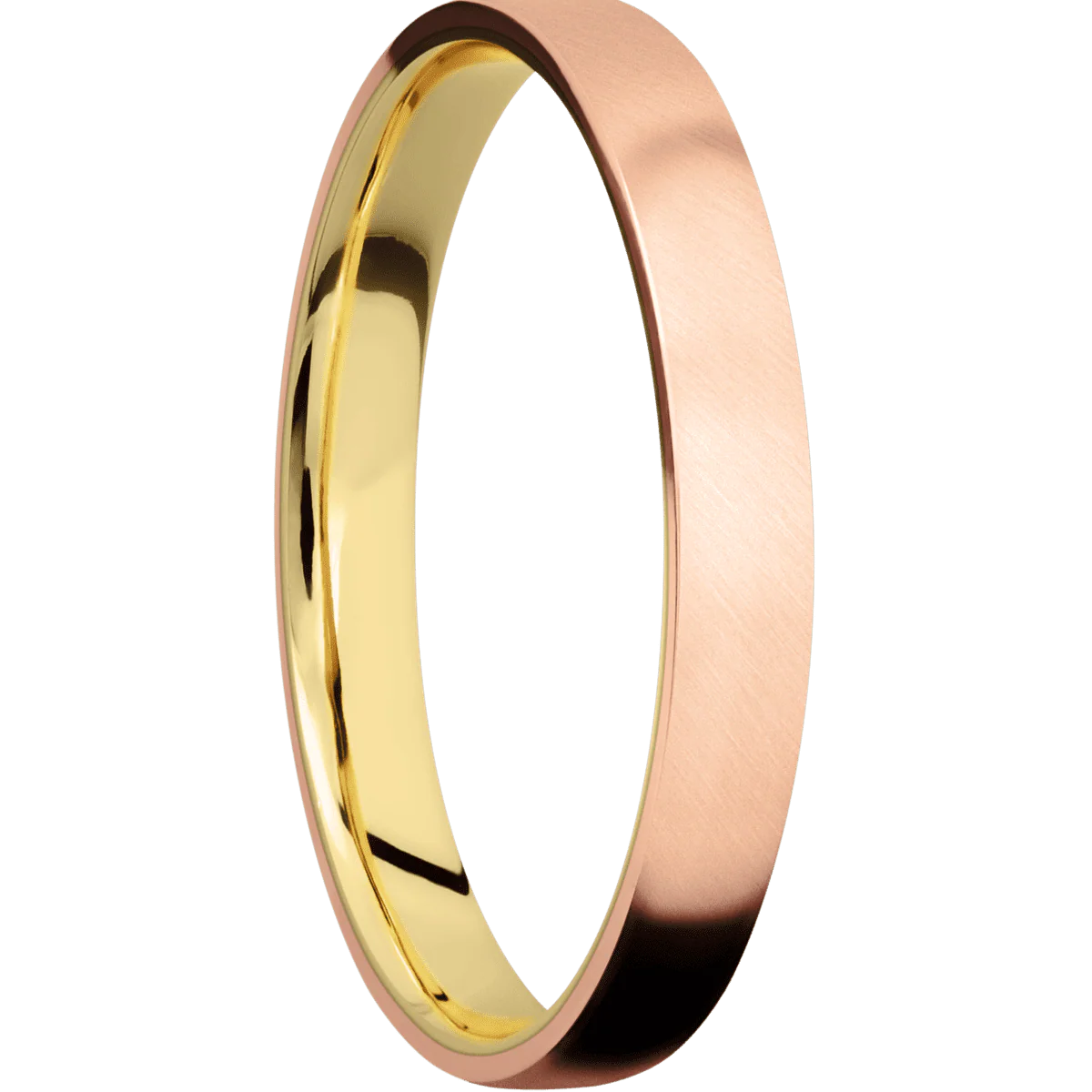14K Rose Gold + Anglesatin Finish + 14K Yellow Gold