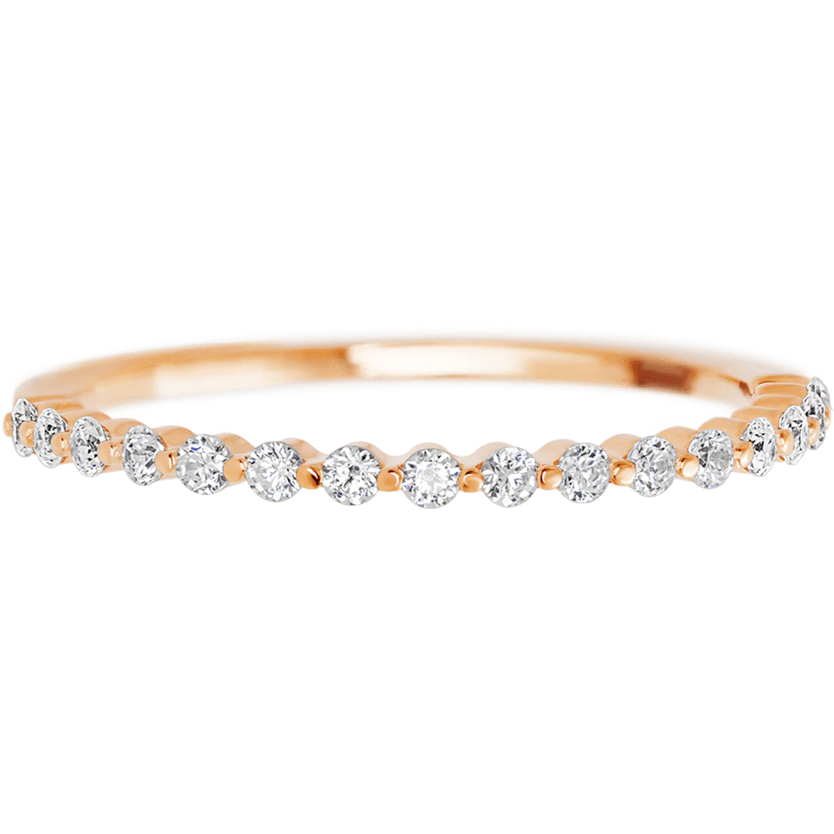 14K Rose Gold band with 15 Round Lab Grown Diamond having TCW-.22 - Image 2