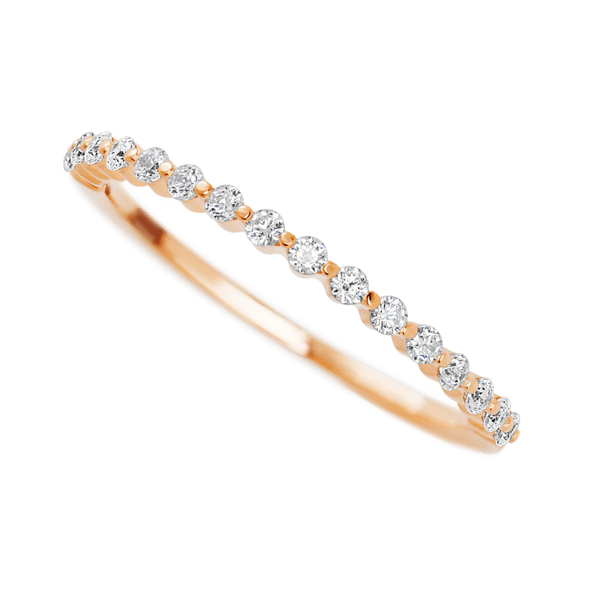 14K Rose Gold band with 15 Round Lab Grown Diamond having TCW-.22 - Image 3