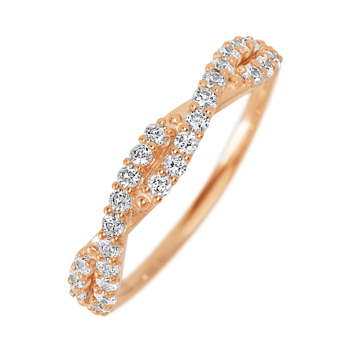 14K Rose Gold band with 26 Round Lab Grown Diamond having TCW-.39