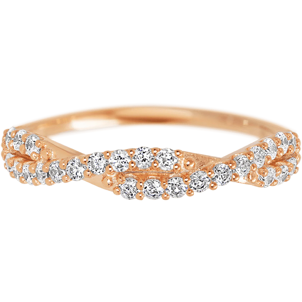 14K Rose Gold band with 26 Round Lab Grown Diamond having TCW-.39 - Image 2