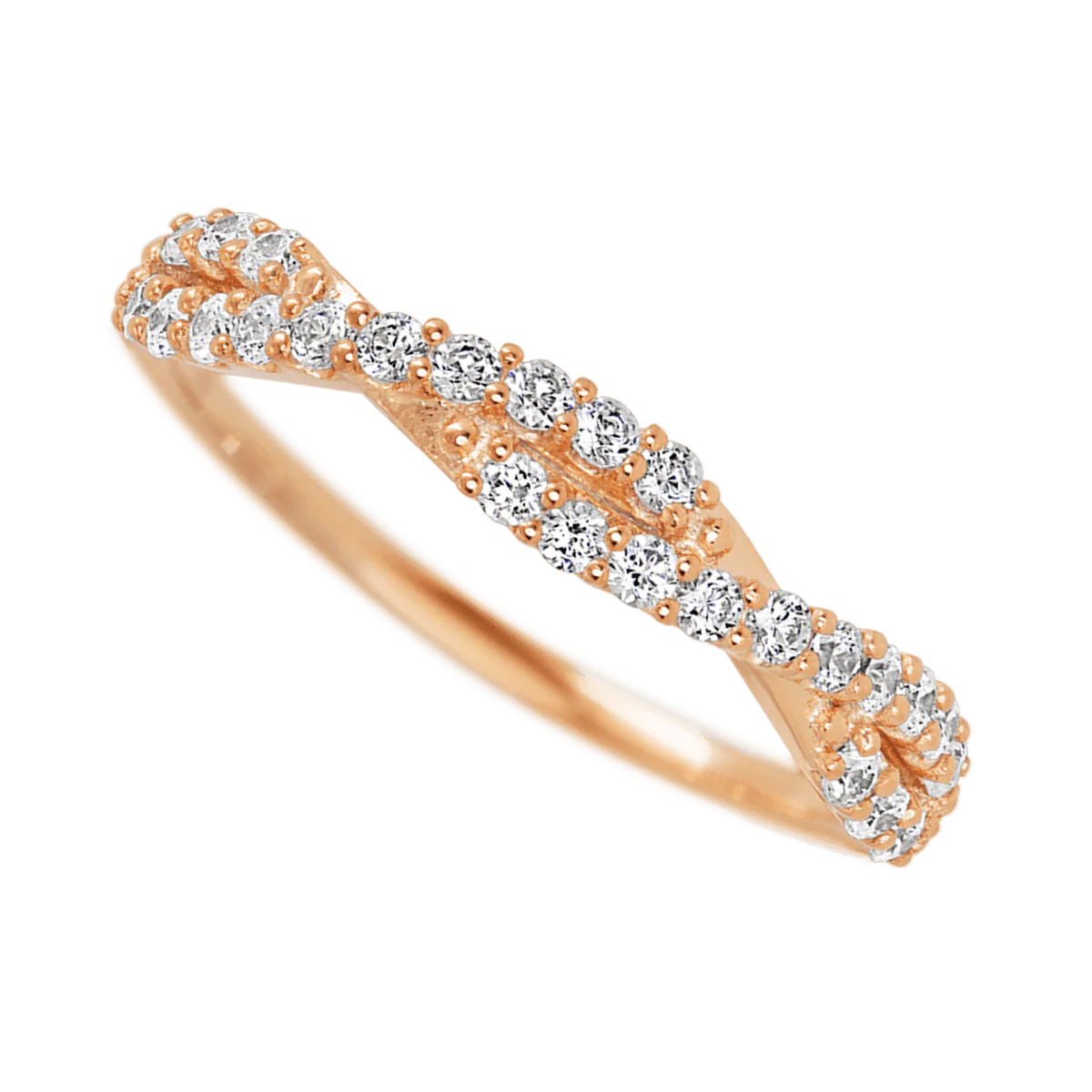 14K Rose Gold band with 26 Round Lab Grown Diamond having TCW-.39 - Image 3