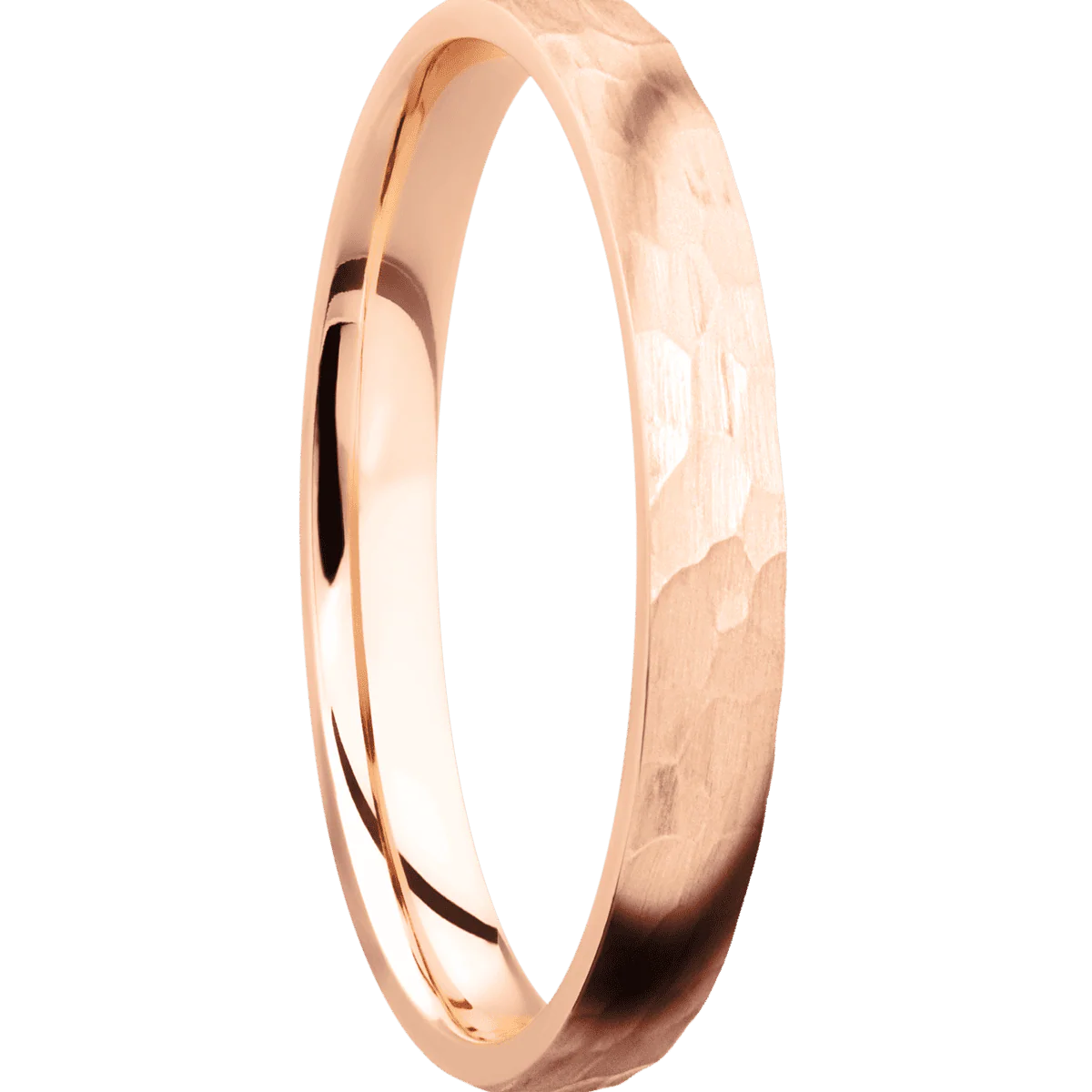 14K Rose Gold + Hammer Finish