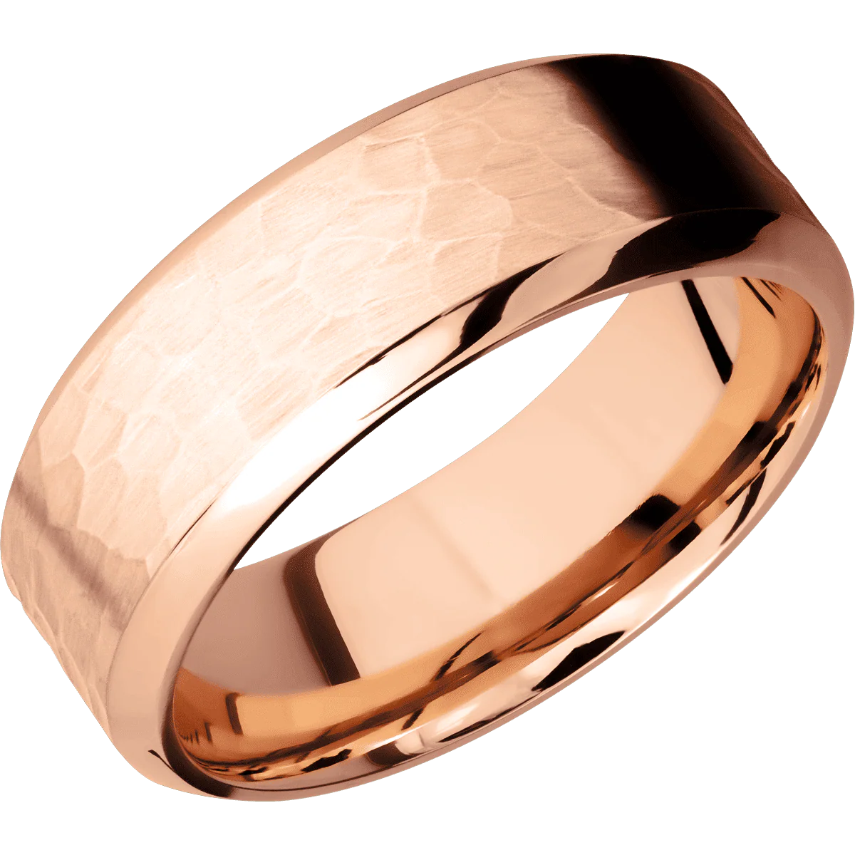 14K Rose Gold + Hammer , Polish Finish - Image 2