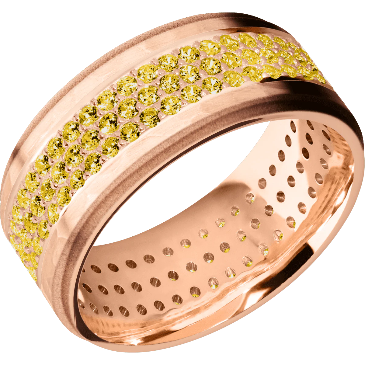 14K Rose Gold + Hammer , Sand Finish - Image 2