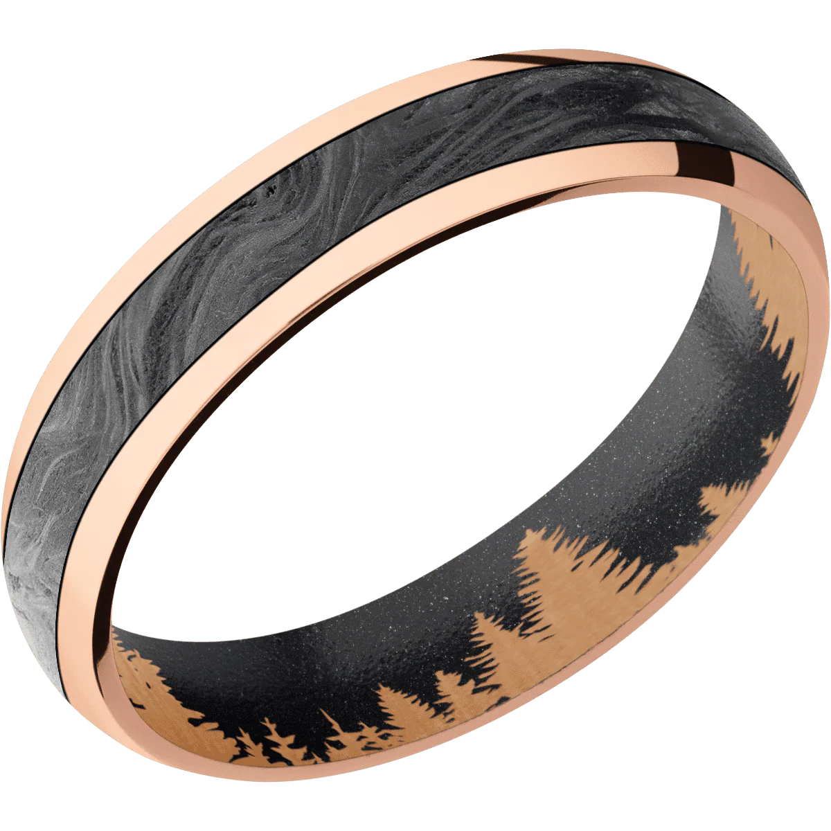 14K Rose Gold + Polish Finish + Dark Grey - Image 2